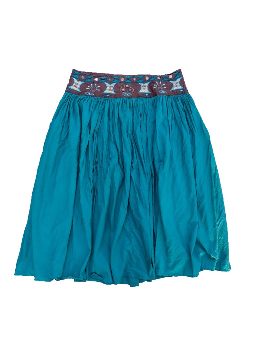 Vintage West End Women's XL Turquoise Skirt 100% Cotton